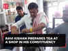 Gorakhpur: Ravi Kishan prepares tea at a shop in his constituency, watch!