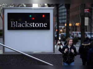 FILE PHOTO: Signage is seen outside the Blackstone Group headquarters in New York City