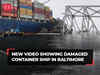 New video showing collapsed bridge and damaged container ship in Baltimore