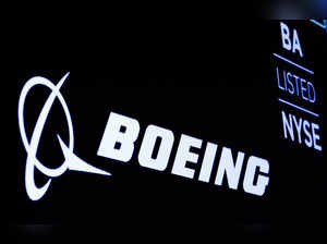 FILE PHOTO: FILE PHOTO: The Boeing logo is displayed on a screen at the NYSE in New York