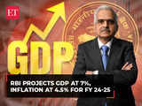 RBI projects GDP growth at 7%, inflation at 4.5% for FY 2024-2025
