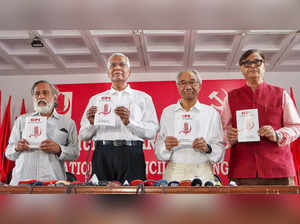 New Delhi: CPI General Secretary D. Raja along with party leaders Bhalchandra Ka...