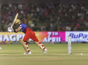 Jaipur: Royal Challengers Bengaluru’s Virat Kohli plays a shot during the Indian...