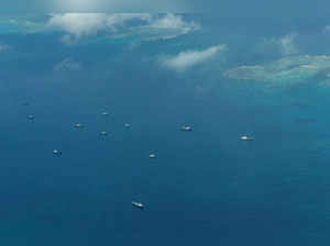 Philippine Coast Guard flyby over the South China Sea
