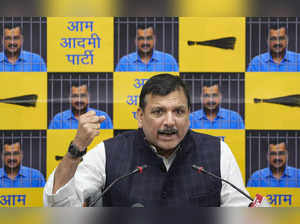 New Delhi: AAP MP Sanjay Singh addresses a press conference, in New Delhi. Singh...