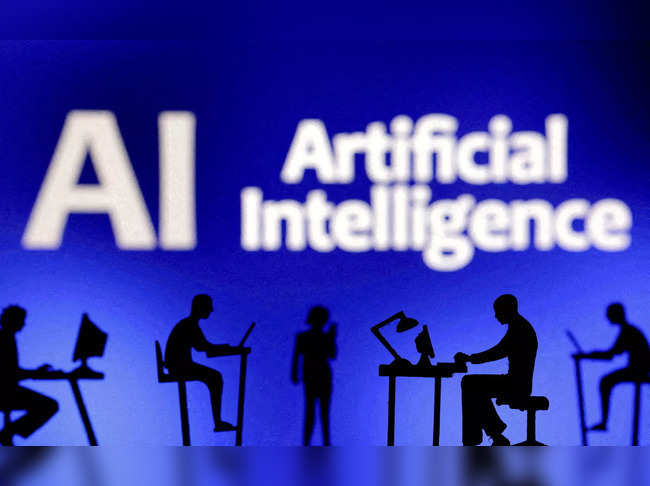 FILE PHOTO: Illustration shows words "Artificial Intelligence AI