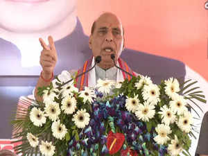 "Entire UP is completely angry": Rajnath Singh attacks SP, Congress over their narratives against BJP