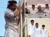 Eid 2024: Shah Rukh & Salman Khan greet crowd gathered outside their homes, Aamir poses for camera with sons