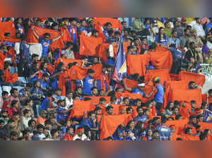 Lucknow: Fans cheer during the Indian Premier League (IPL) 2024 T20 cricket matc...