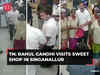 TN: Taking a break from poll campaign, Rahul Gandhi visits sweet shop, walks away with 1kg Gulab Jamun