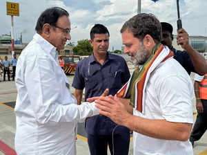 **EDS: IMAGE VIA @PChidambaram_IN** Madurai: Congress leader P Chidambaram recei...