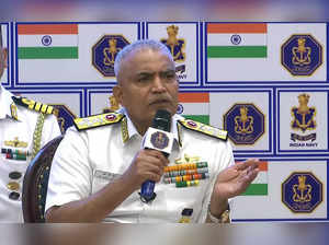 New Delhi, Mar 23 (ANI): Chief of Naval Staff Admiral R Hari Kumar addresses a p...