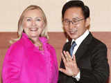 Hillary Clinton & S Korean President Lee Myung-bak