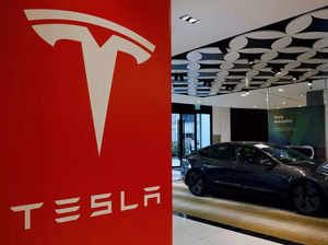 FILE PHOTO_ A Tesla model 3 car is seen in their showroom in Singapore.