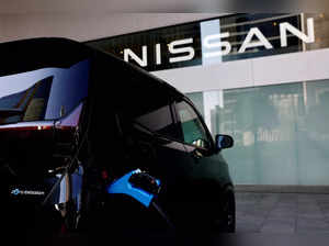 FILE PHOTO: Nissan Motor's electric vehicle (EV) model Sakura is being charged at a charging station in Yokohama