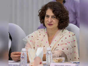 **EDS: IMAGE VIA AICC** New Delhi: Congress leader Priyanka Gandhi Vadra during ...