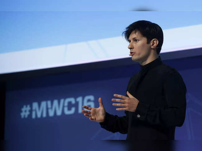 Founder and CEO of Telegram Pavel Durov delivers a keynote speech during the Mobile World Congress in Barcelona