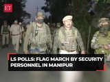 Flag march held by security personnel in Manipur, in view of upcoming Lok Sabha elections
