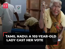 Tamil Nadu: A 102-year-old lady cast her vote at Reddiyarchatram in Dindigul district