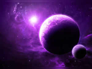 Purple planets, Purple bacteria, Jupiter moon, Saturn moon, Aliens