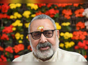 New Delhi: Union Minister Giriraj Singh during the second part of Budget Session...