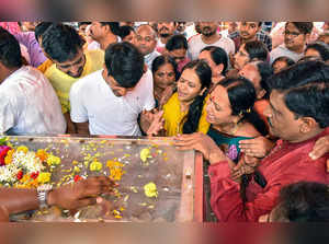 Hubballi: Family members mourn near the body of Neha Hiremath who was stabbed to...