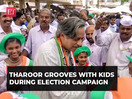 Kerala: Congress' Shashi Tharoor grooves with kids during election campaign in Thiruvananthapuram