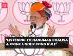 PM Modi slams Congress, says even listening to Hanuman Chalisa becomes a crime under party rule