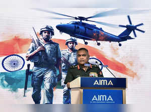 New Delhi, Apr 23 (ANI): Chief of the Army Staff General Manoj Pande addresses t...