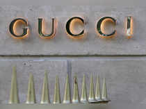 Logo of fashion house Gucci in Paris