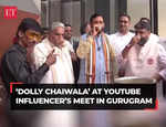 ‘Dolly Chaiwala’ serves tea to Haryana CM Nayab Singh Saini at Youtube Influencer’s Meet