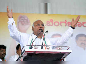 Channapatana [Karnataka], Apr 22 (ANI): Congress President Mallikarjun Kharge ad...