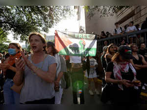 Pro-Palestinian protesters demonstrate at the University of Texas