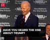 Biden tries humor on the campaign trail, says have you heard the one about Trump?