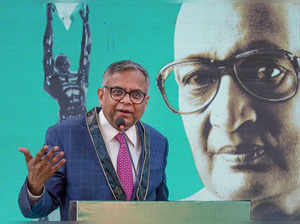 Mumbai: Tata Sons Chairman N. Chandrasekaran speaks during the IMC Ramkrishna Ba...