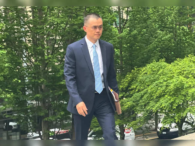 Binance founder and former chief Changpeng Zhao arrives for his sentencing in federal district court in Seattle