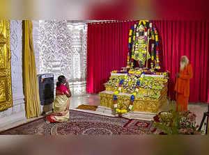 President Droupadi Murmu arrives in Ayodhya to visit Ram Temple:Image