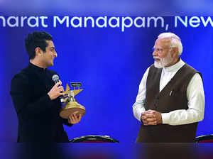 New Delhi, March 08 (ANI): Prime Minister Narendra Modi after presenting the Dis...