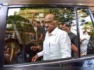 Mumbai: Nationalist Congress Party (Sharad Pawar) President Sharad Pawar leaves ...