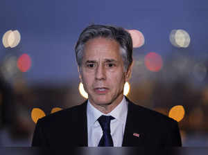 US Secretary of State Antony Blinken speaks to the press at the port of Ashdod in southern Israel on May 1, 2024.