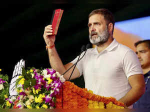 **EDS: IMAGE VIA AICC** Gadwal: Congress leader Rahul Gandhi addresses during a ...