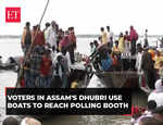 LS Polls 2024: Locals of Assam’s Dhubri use boats to arrive at the polling booth to cast votes