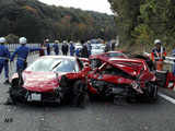 8 Ferraris, 2 Mercedes and a Lamborghini smashed in this expensive pileup in Japan