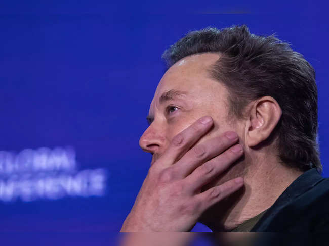 Elon Musk, co-founder of Tesla and SpaceX and owner of X Holdings Corp., speaks at the Milken Institute's Global Conference at the Beverly Hilton Hotel,on May 6, 2024 in Beverly Hills, California.
