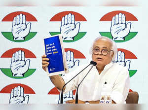 New Delhi: Congress leader Jairam Ramesh addresses a press conference, in New De...