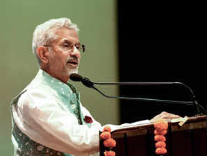 New Delhi, May 08 (ANI): External Affairs Minister S Jaishankar addresses during...