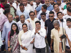 Kolkata: TMC candidate from Diamond Harbour Lok Sabha constituency Abhishek Bane...