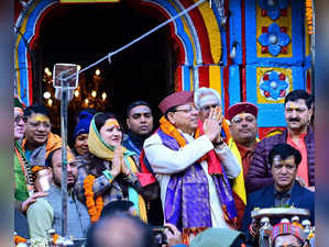 Rudraprayag, May 10 (ANI): Uttarakhand Chief Minister Pushkar Singh Dhami along ...