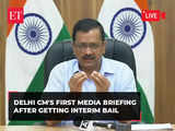 Delhi CM Arvind Kejriwal's first media briefing a day after getting interim bail from SC | Live