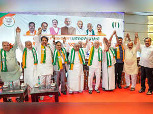 Bengaluru: JD(S) supremo H D Devegowda, BJP leader B S Yediyurappa, JD(S) leader...